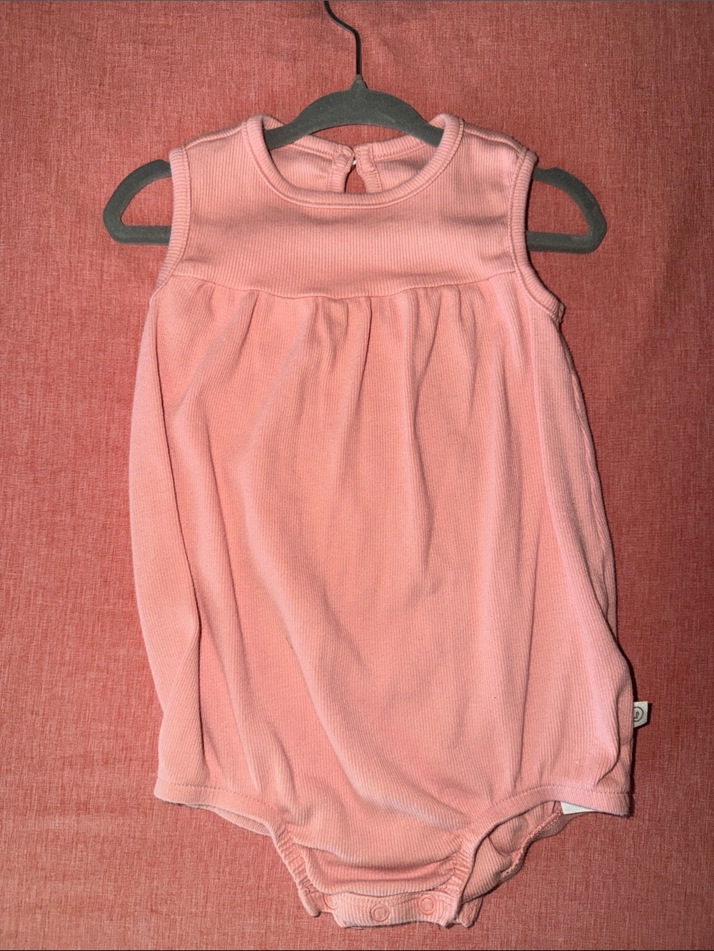 Sleeveless Light Pink Baby Bodysuit Romper